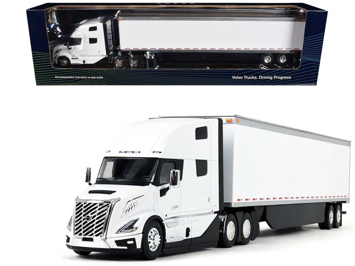 Volvo VNL 860 High-Roof Sleeper and 53' Trailer with Skirts White 1/50 Diecast Model by First Gear