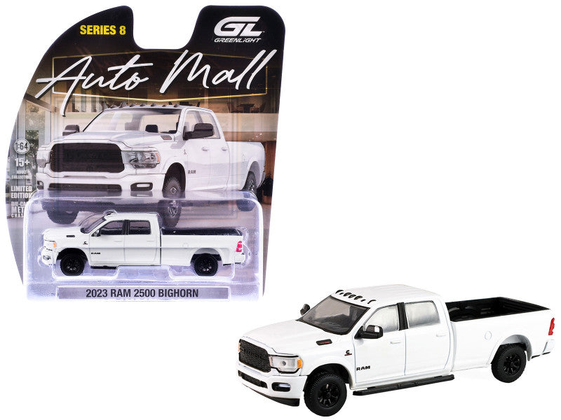 2023 Ram 2500 Bighorn Pickup Truck White "Auto Mall" Series 8 1/64 Diecast Model Car by Greenlight